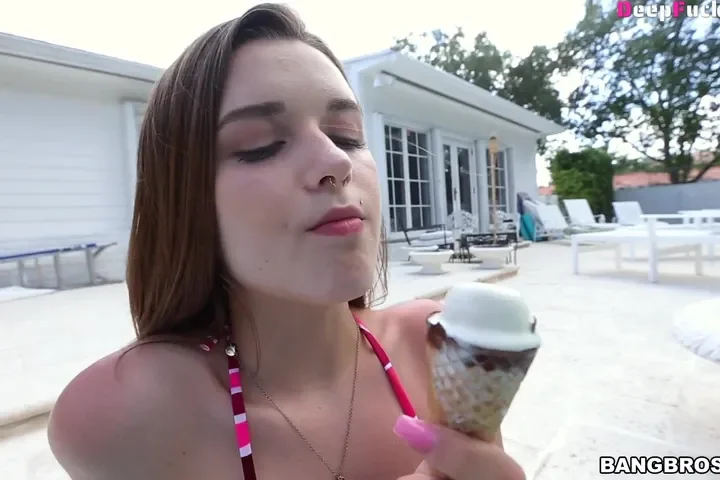 Alex Mae 18 Years Old Ice Cream and Cock